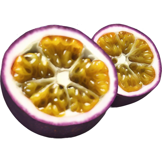 passion fruit in cut two pieces emoji