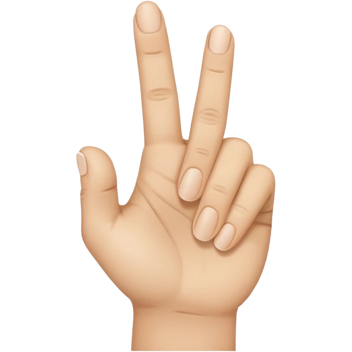 a closed hand with the index finger and middle finger pointing together emoji