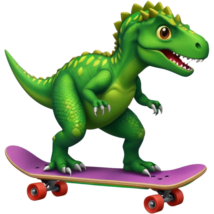 Dinosaur on a skateboard emoji