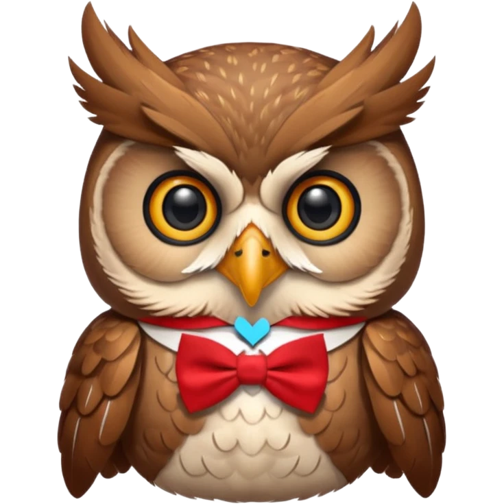 cool happy owl with bowtie on head  emoji