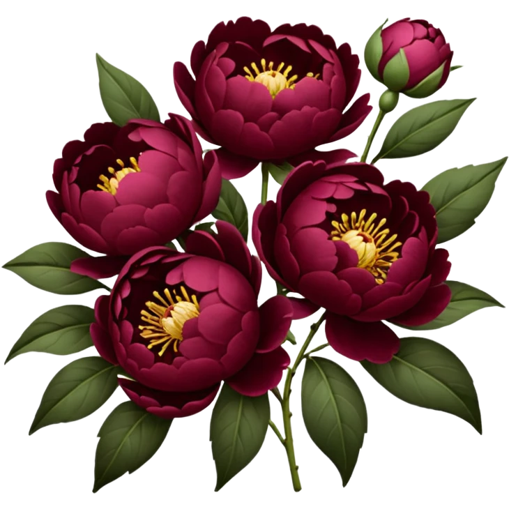 Close Burgundy peonies bouquet  emoji