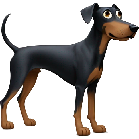 Coraline with a Doberman emoji