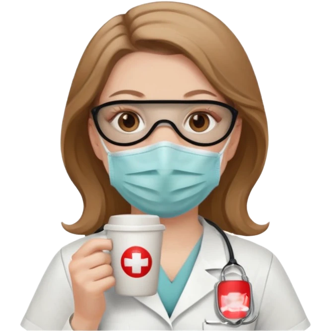 Nurse with coffee emoji