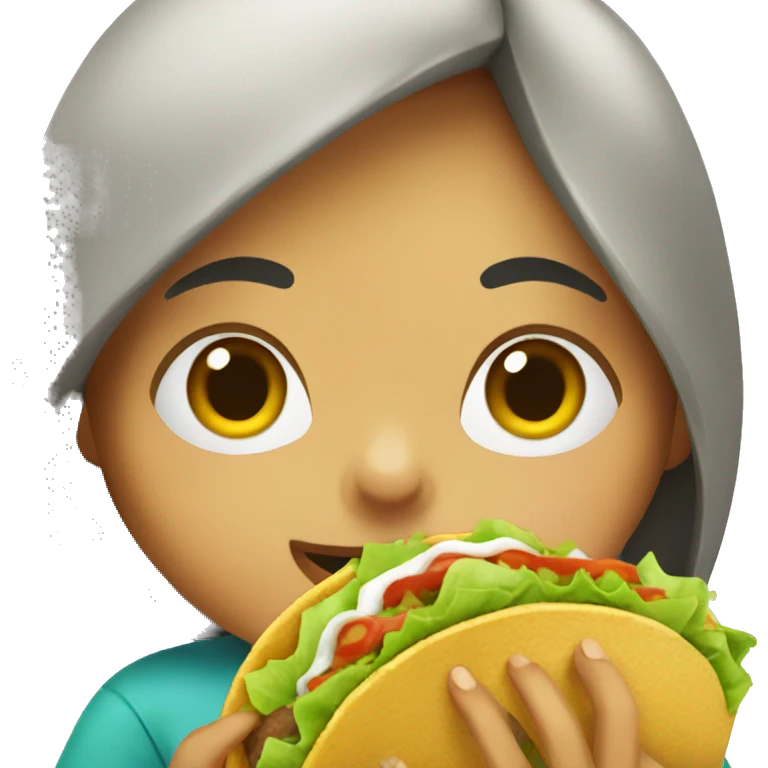 Girl eating a taco emoji