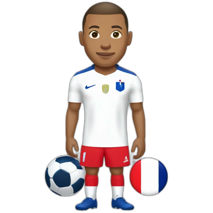 Kylian Mbappé jouant au foot avec l'équipe de France emoji