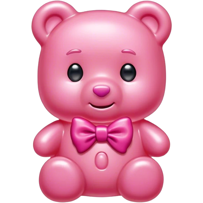 pink boy gummy bear with bow emoji