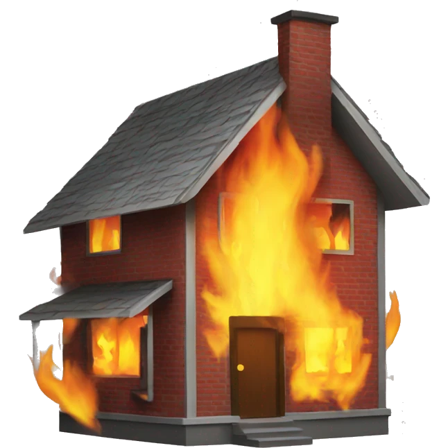 a house on fire emoji