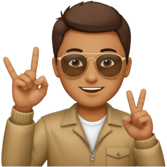 A guys taking of his sun glasses in a emoji like this 😎 🤏 emoji