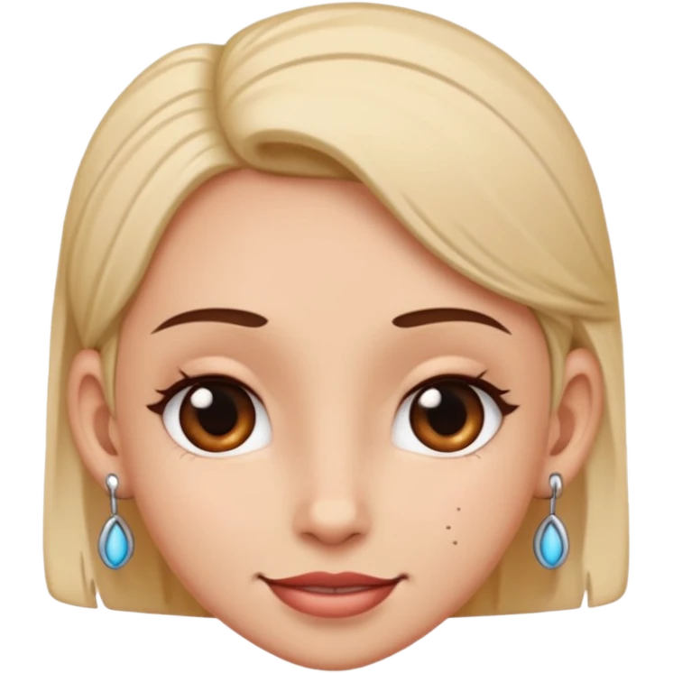 Pierced ear emoji with flirty expression emoji