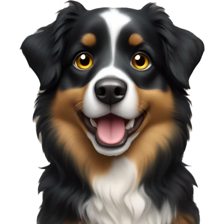 Gold Moon Small black australian shepherd dog emoji