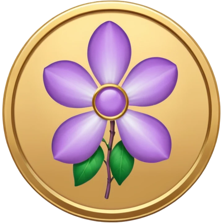 I need you to recreate this image exactly as is but make the color of the coin a ver light purple hue give me three options with different hues of purple emoji
