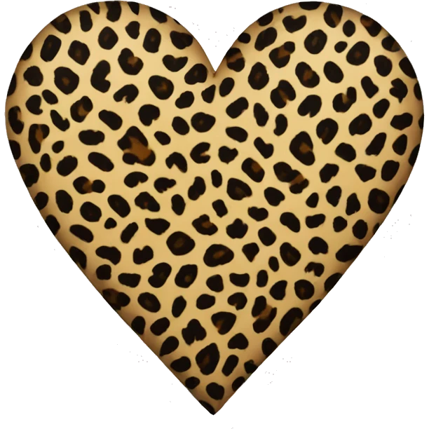 a leopard print heart  emoji