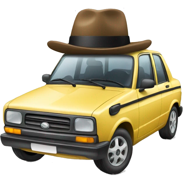 car with a hat emoji