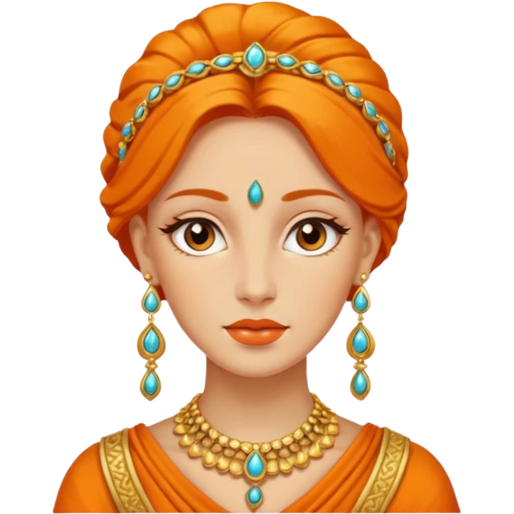 Ancient orange Women with Earrings emoji