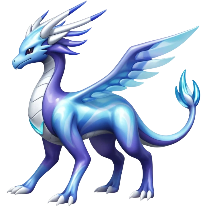 lugia-dialga-suicune-hybrid, marbled glass markings, full body emoji