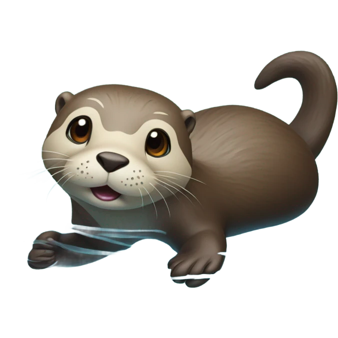 Otter doing a backstroke  emoji