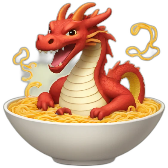 Dragon in ramen bowl emoji
