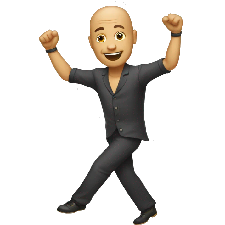 bald man dancing salsa emoji