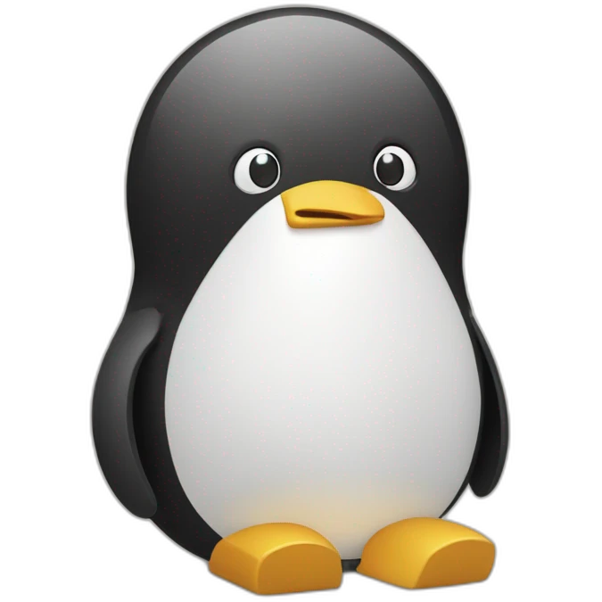 Pingouin qui montre son ordinateur de jeu emoji