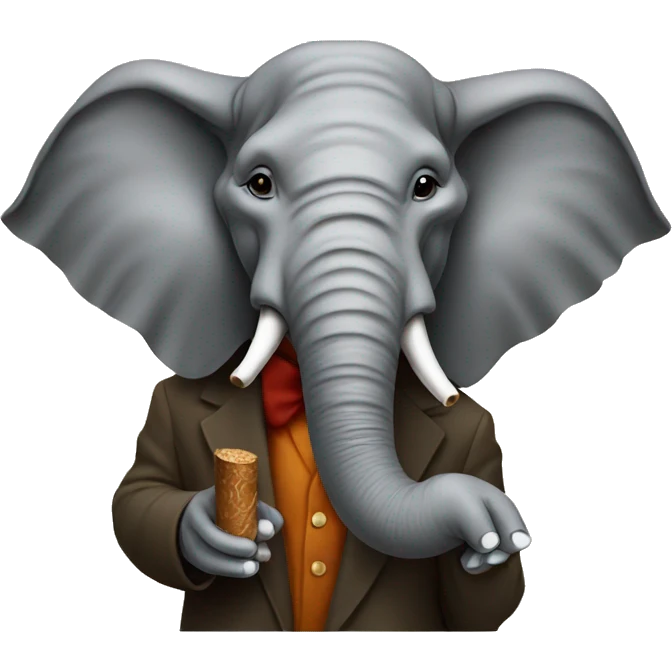 Elephant with cigar emoji