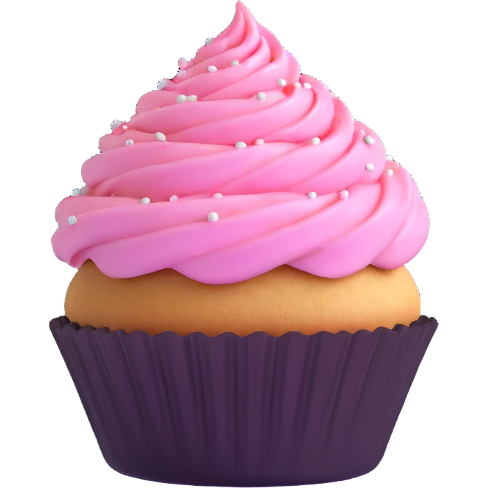 cupcake with pink icing emoji