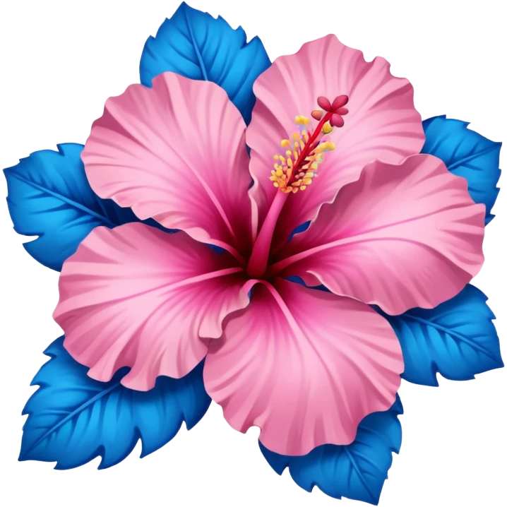 Pink and blue hibiscus  emoji