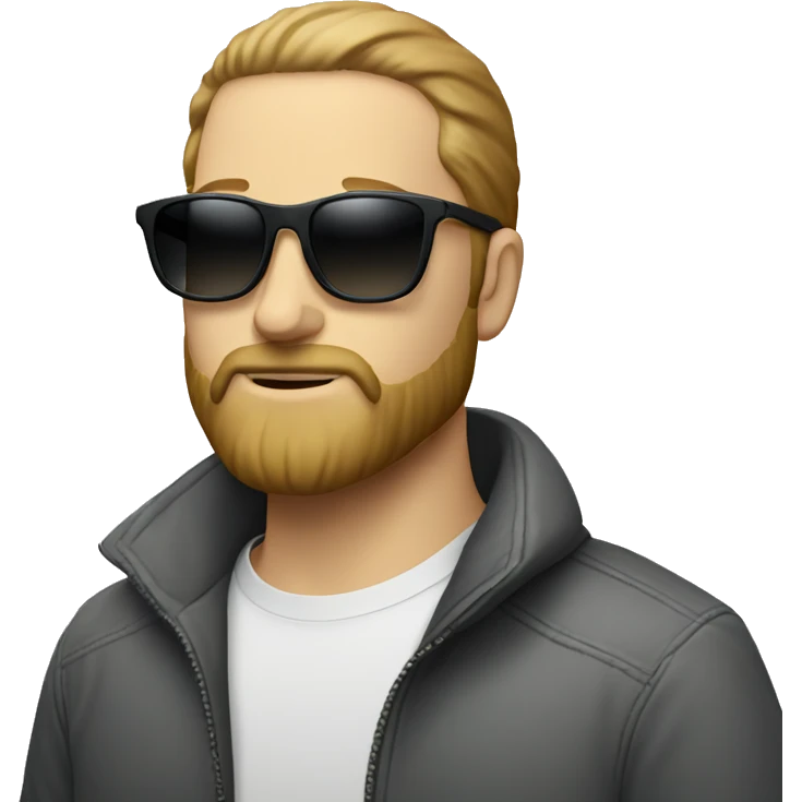 white man wear sunglasses have a beard with macbook emoji