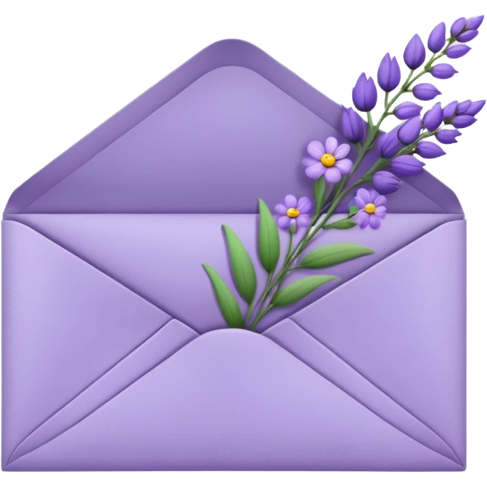 Lavender envelope with flowers inside  emoji