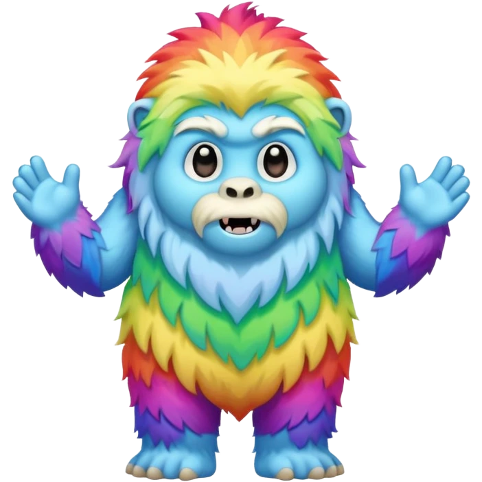 rainbow yeti emoji