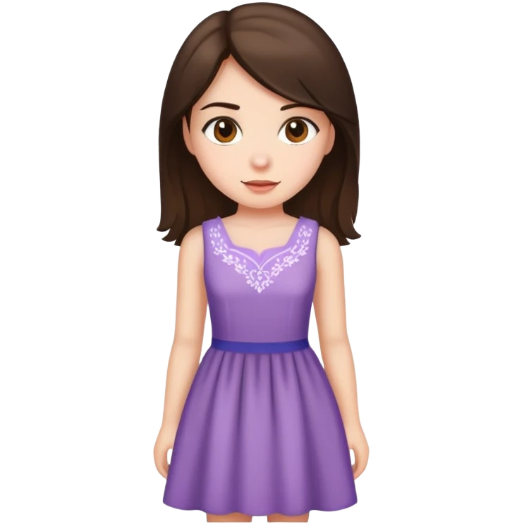 brunette girl in a dress emoji