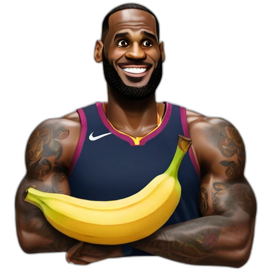 Lebron james qui mange une banane emoji