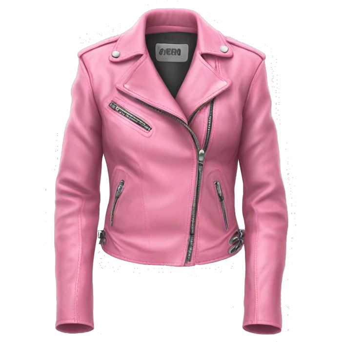 Realistic isolated open bubblegum pink fashion leather jacket.  emoji
