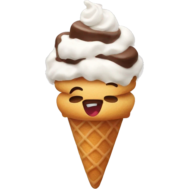 Eat croiffle with ice cream emoji