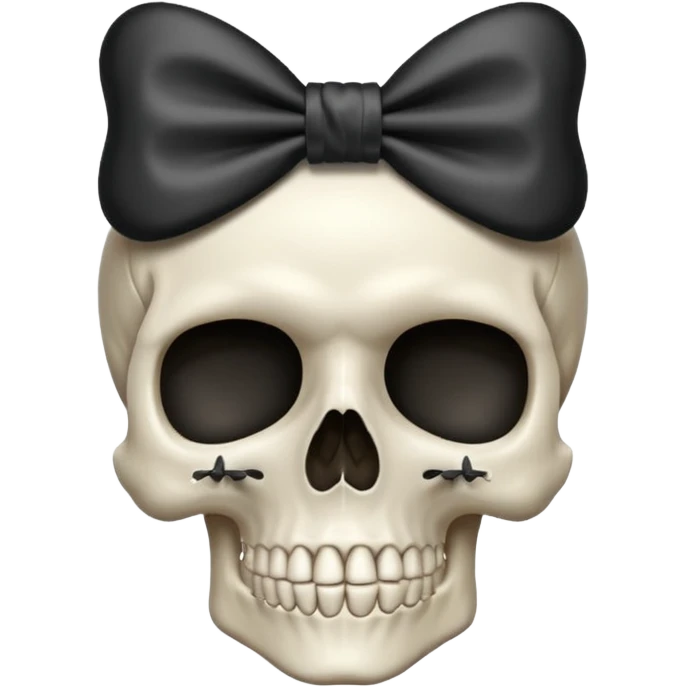  skull with small bow on side head emoji