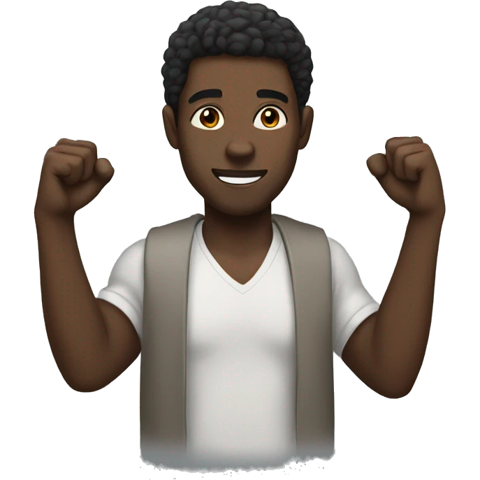 Black man with his fist raised emoji