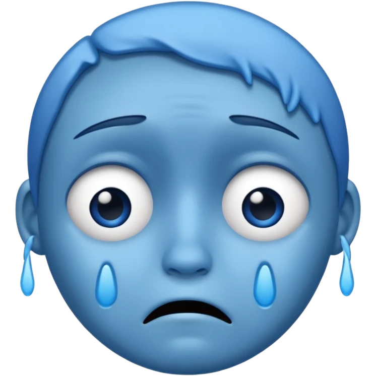 Sad face blue emoji