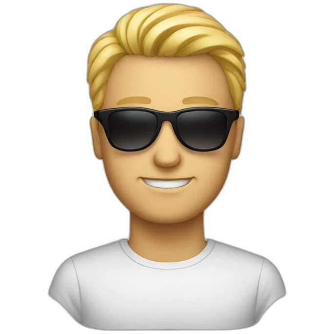 White man head with sunglasses emoji