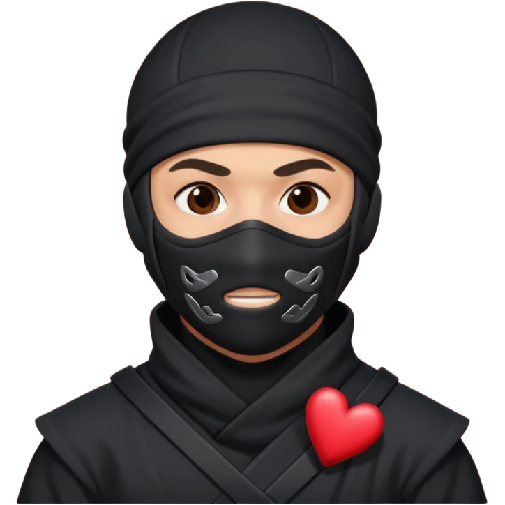 Ninja ojos de corazónes hombre emoji