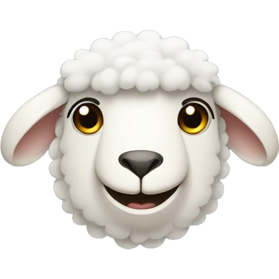 Sheep smiley face emoji