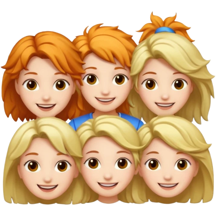 data & insights girls (all white, random hair) emoji