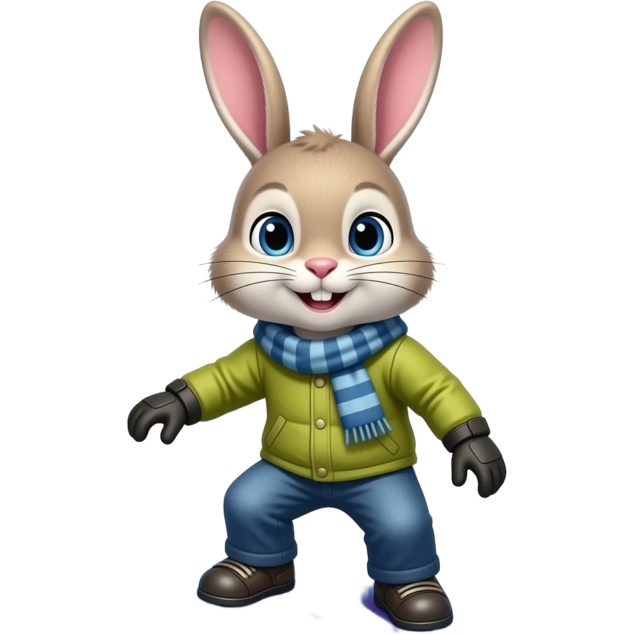 Bunnies on a Snowboard emoji