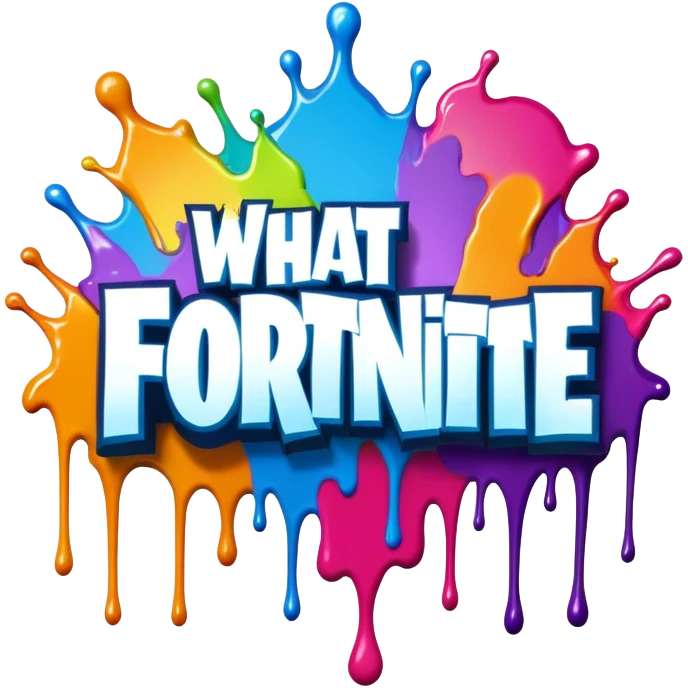 Graffiti The words What the fortnite with drippy paint emoji