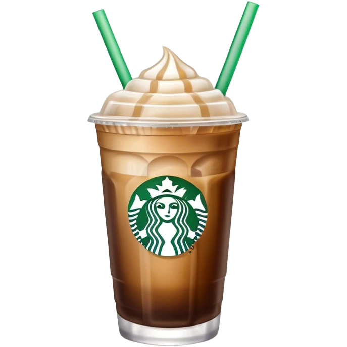 Starbuck ice coffee with ice cubes emoji