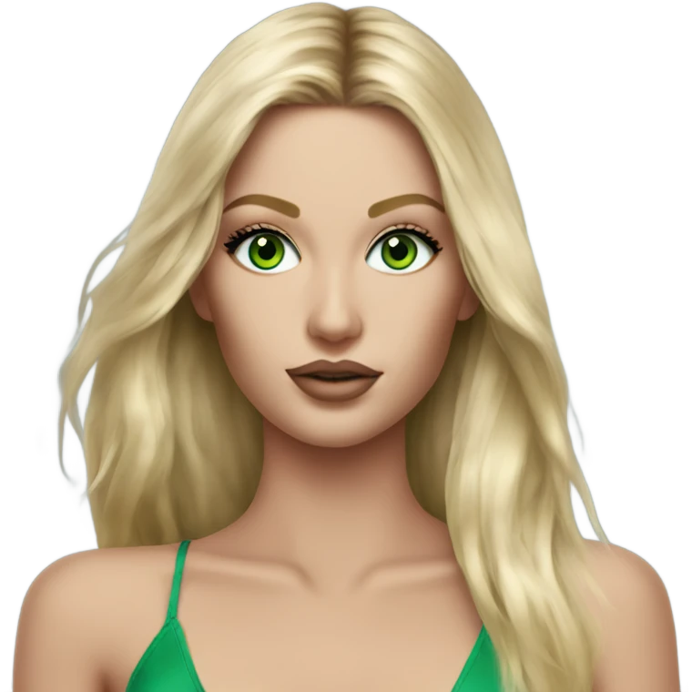 Realistic victoria secret model blonde green eyes  emoji