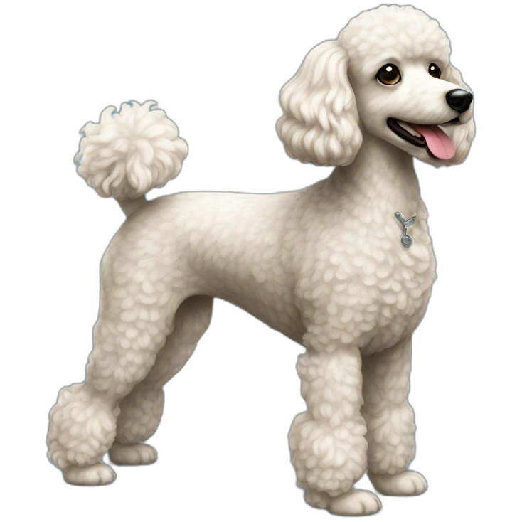 Dog poodle miniature full-height emoji