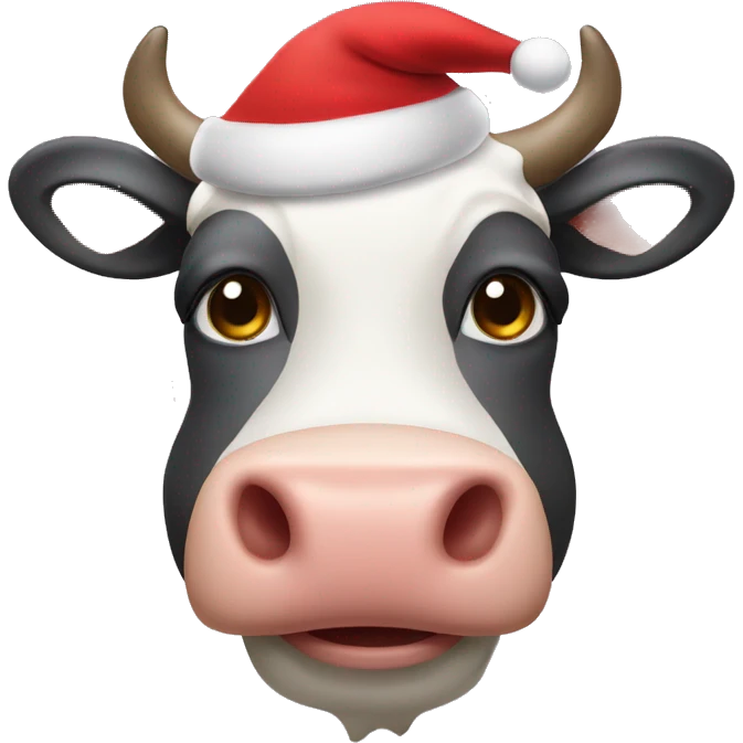 Cow face wearing Santa hat  emoji