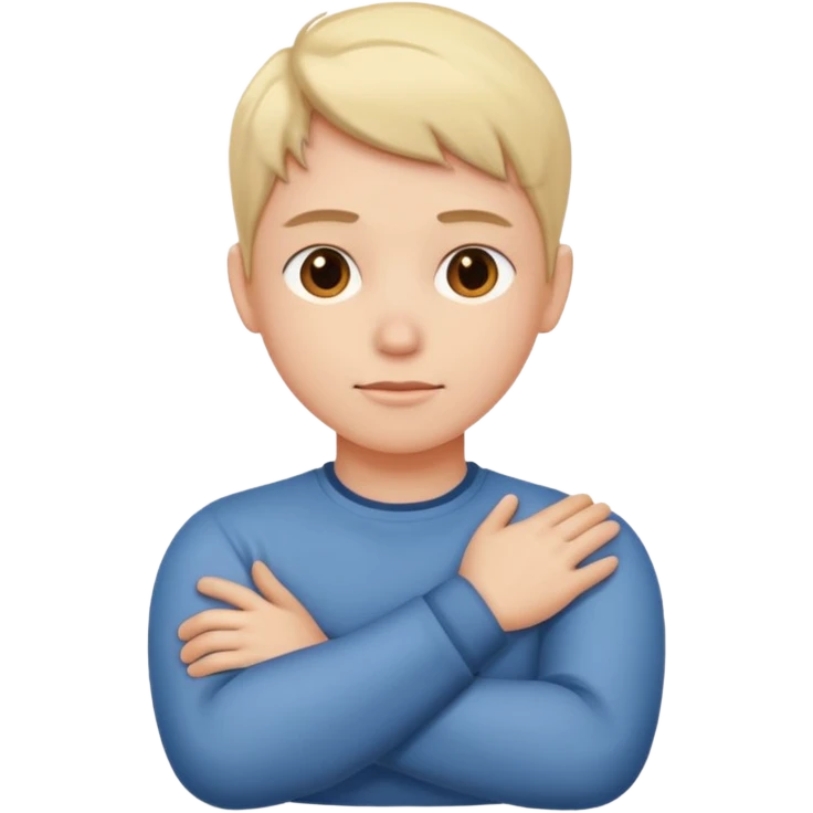 Crossing arms around neck  emoji