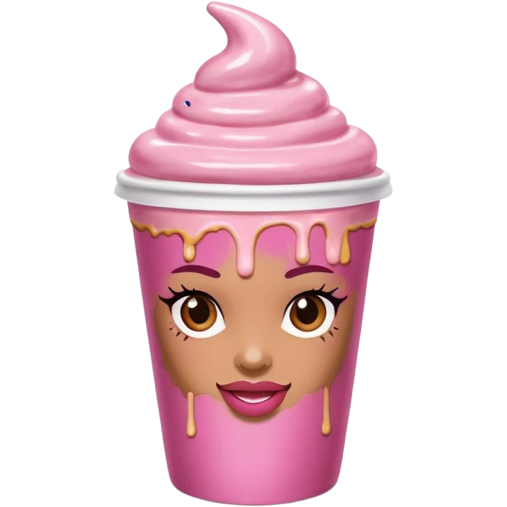 A Dunkin coffee cup but Megan thee stallion themed emoji
