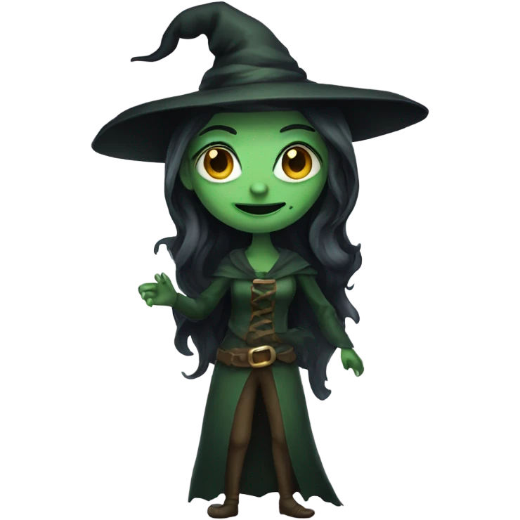 green skin witch emoji