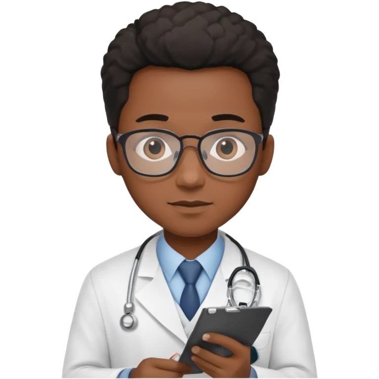 black doctor making checklist emoji